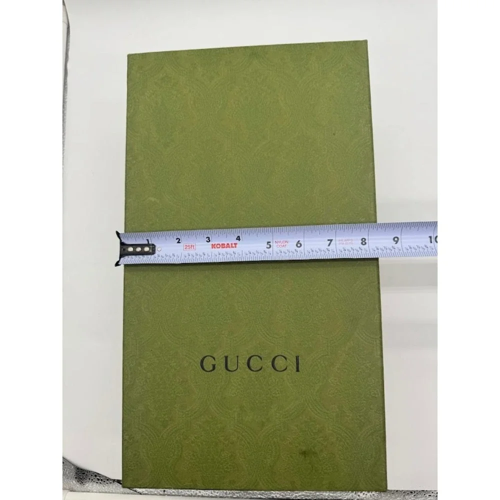 Gucci Green Embossed Damask Large Storage Shoe Box 14.5x8.5x5.5 With Tissue